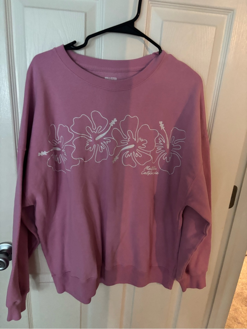 Hollister Dusty Mauve Hibiscus Graphic Sweatshirt